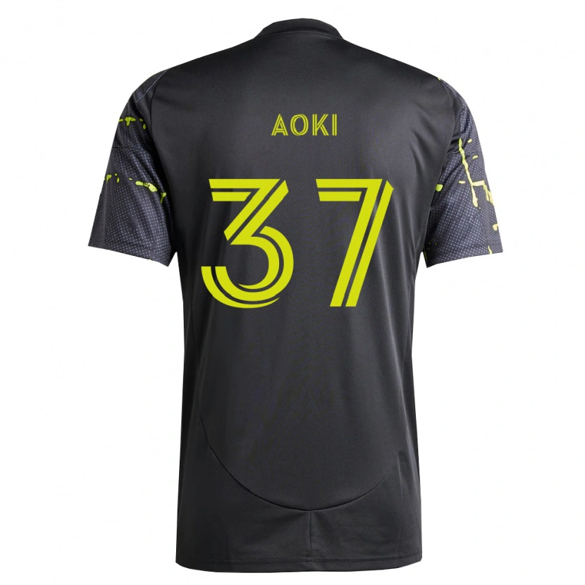 Danxen Mann Rui Aoki #37 Fluorescerende Gul Svart Bortetrøye Drakt Trøye 2026/27 Skjorter T-Skjorte