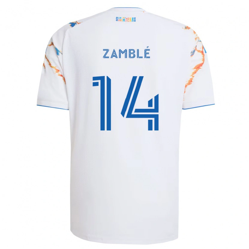 Danxen Mann Bryan Zamblé #14 Hvit Oransje Blå Bortetrøye Drakt Trøye 2026/27 Skjorter T-Skjorte