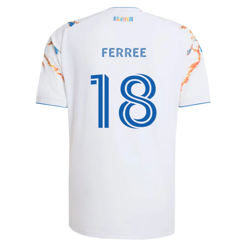 Danxen Mann Duran Ferree #18 Hvit Oransje Blå Bortetrøye Drakt Trøye 2026/27 Skjorter T-Skjorte