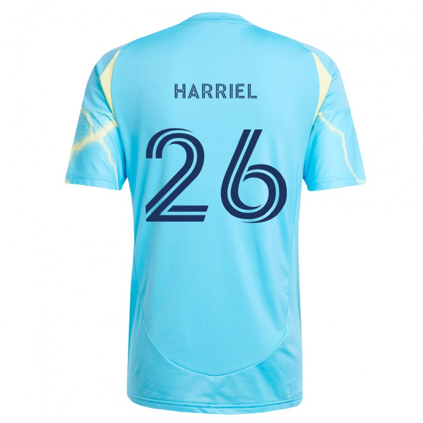 Danxen Mann Nathan Harriel #26 Lyseblå Svart Lysegul Bortetrøye Drakt Trøye 2026/27 Skjorter T-Skjorte