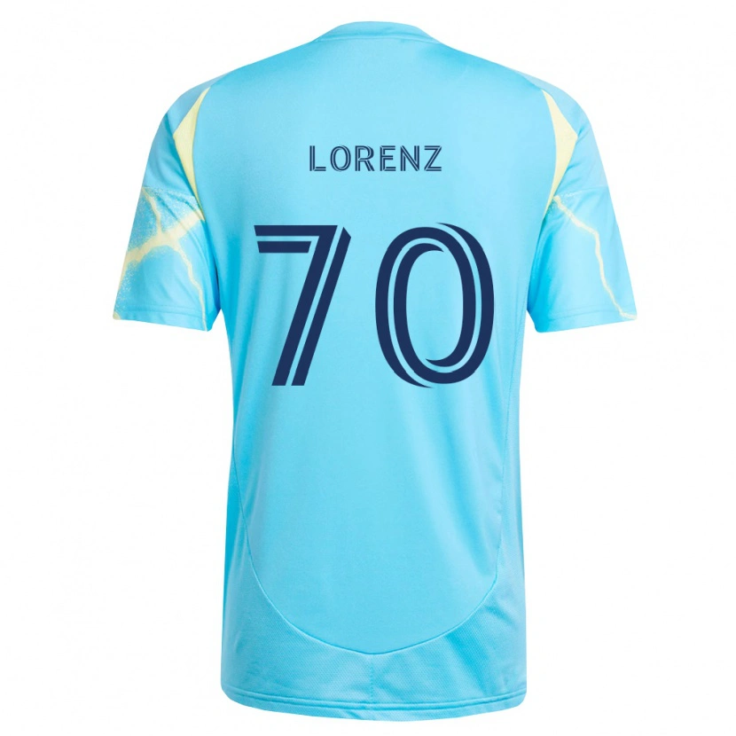 Danxen Mann Charli Lorenz #70 Lyseblå Svart Lysegul Bortetrøye Drakt Trøye 2026/27 Skjorter T-Skjorte