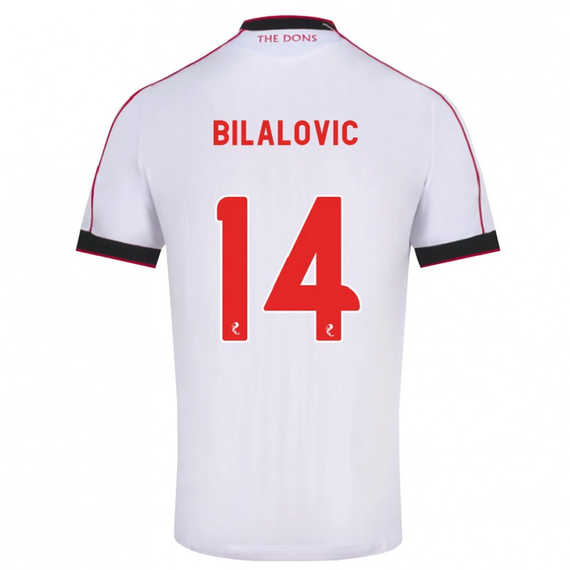 Danxen Mann Kenan Bilalovic #14 Svart Rød Hvit Bortetrøye Drakt Trøye 2026/27 Skjorter T-Skjorte