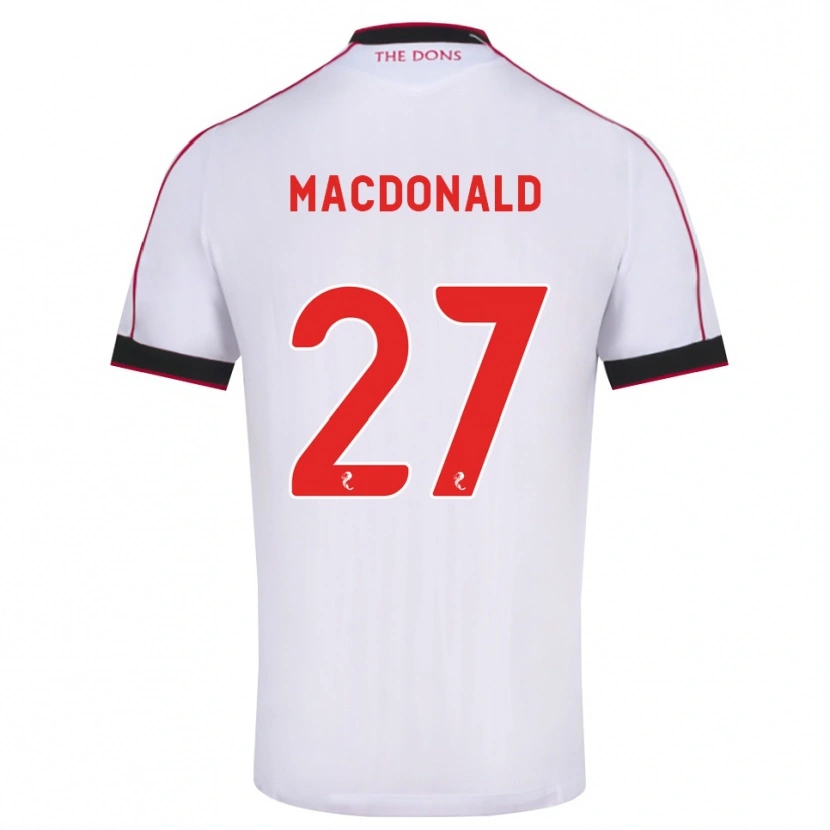 Danxen Mann Angus Macdonald #27 Svart Rød Hvit Bortetrøye Drakt Trøye 2026/27 Skjorter T-Skjorte
