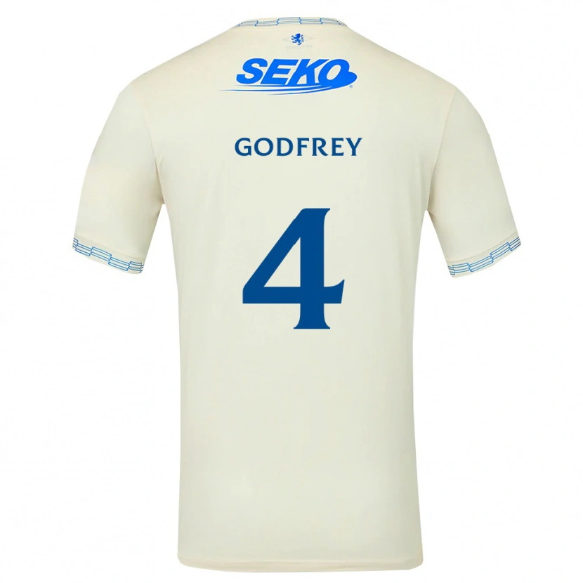 Danxen Mann Ben Godfrey #4 Dyp Himmelblå Hvit Bortetrøye Drakt Trøye 2026/27 Skjorter T-Skjorte