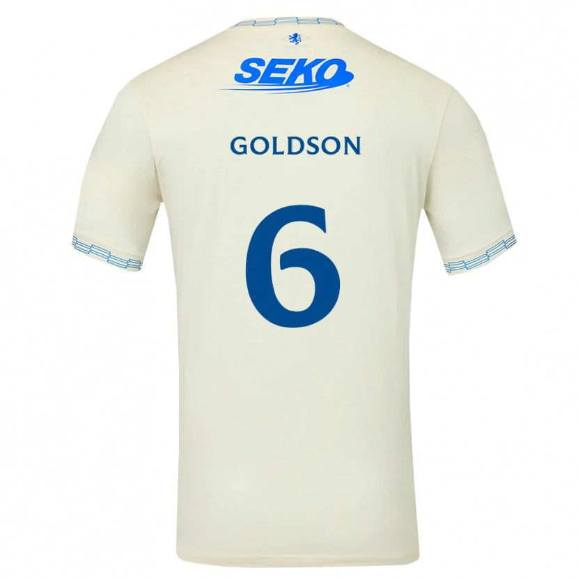 Danxen Mann Connor Goldson #6 Dyp Himmelblå Hvit Bortetrøye Drakt Trøye 2026/27 Skjorter T-Skjorte