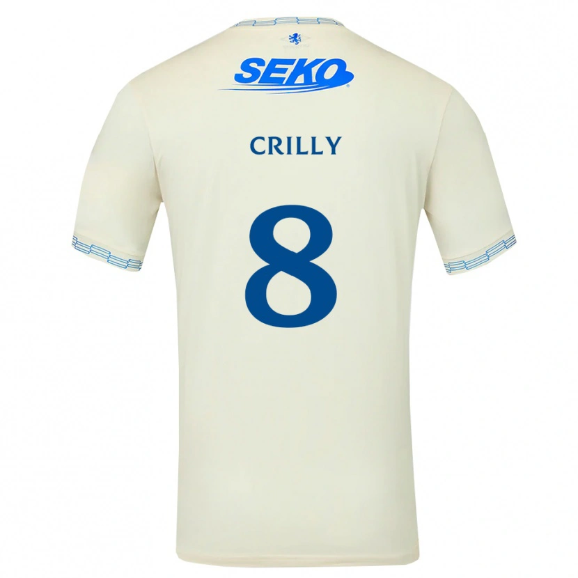 Danxen Mann Aiden Crilly #8 Dyp Himmelblå Hvit Bortetrøye Drakt Trøye 2026/27 Skjorter T-Skjorte