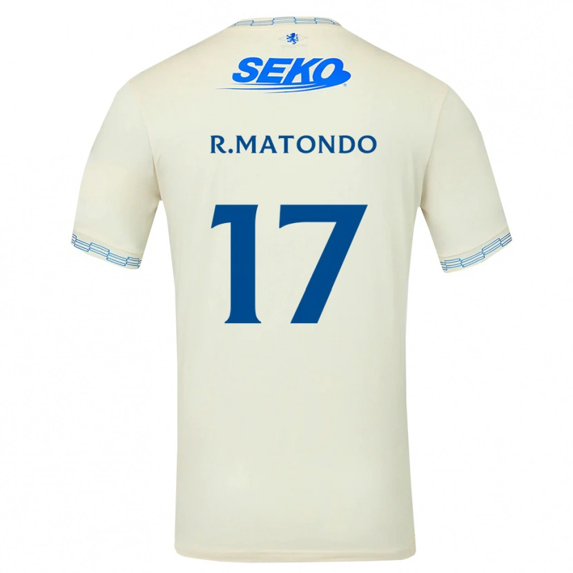 Danxen Mann Rabbi Matondo #17 Dyp Himmelblå Hvit Bortetrøye Drakt Trøye 2026/27 Skjorter T-Skjorte