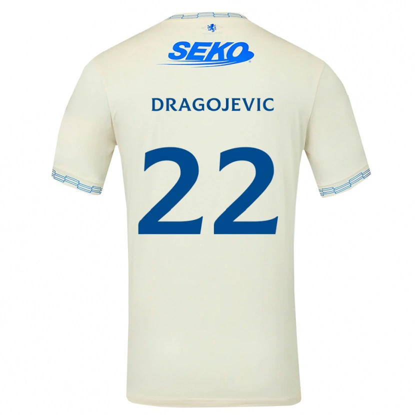 Danxen Mann Vanja Dragojevic #22 Dyp Himmelblå Hvit Bortetrøye Drakt Trøye 2026/27 Skjorter T-Skjorte