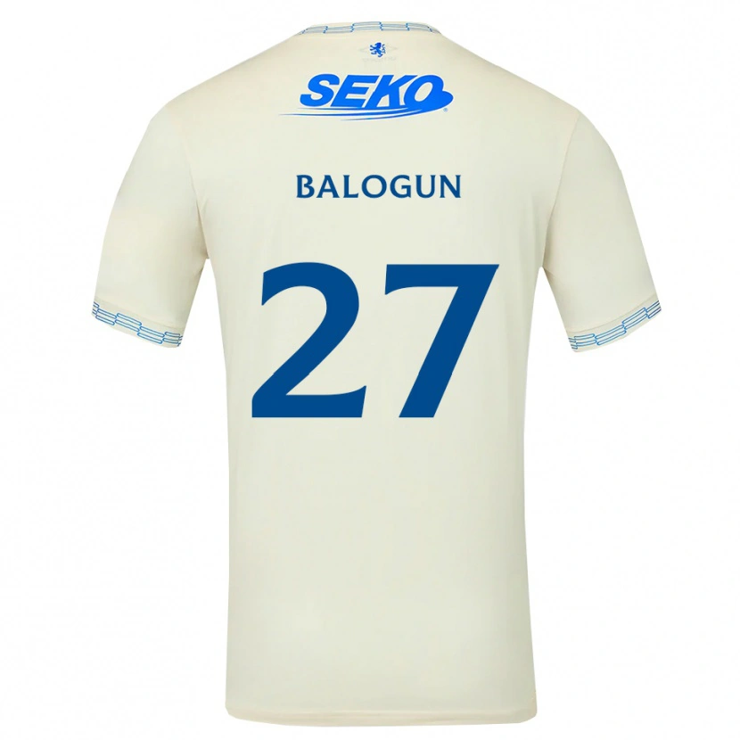Danxen Mann Leon Balogun #27 Dyp Himmelblå Hvit Bortetrøye Drakt Trøye 2026/27 Skjorter T-Skjorte