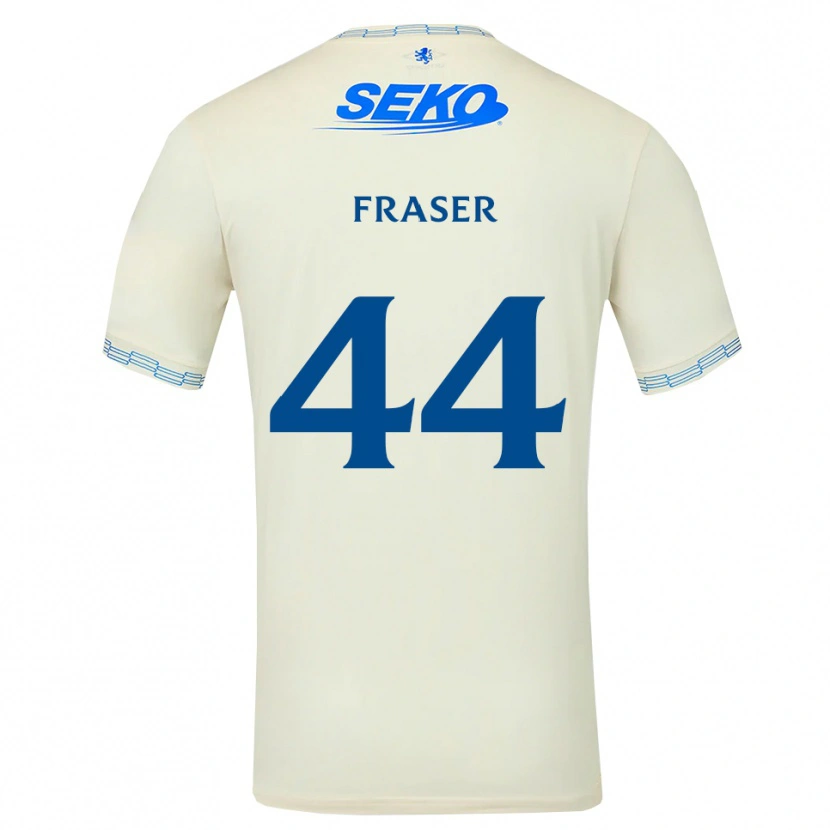 Danxen Mann Robbie Fraser #44 Dyp Himmelblå Hvit Bortetrøye Drakt Trøye 2026/27 Skjorter T-Skjorte