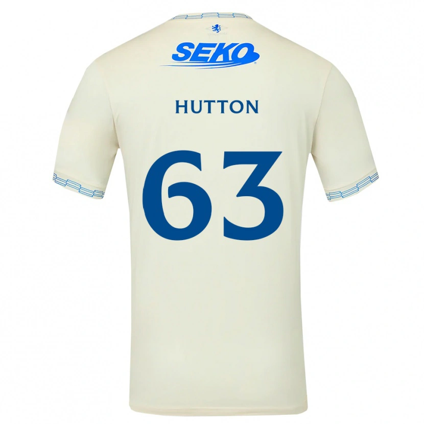 Danxen Mann Zander Hutton #63 Dyp Himmelblå Hvit Bortetrøye Drakt Trøye 2026/27 Skjorter T-Skjorte