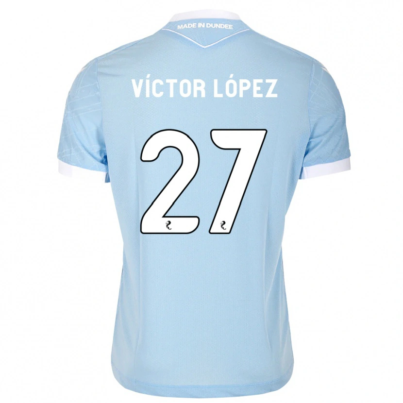 Danxen Mann Victor Lopez #27 Lys Himmelblå Hvit Bortetrøye Drakt Trøye 2026/27 Skjorter T-Skjorte