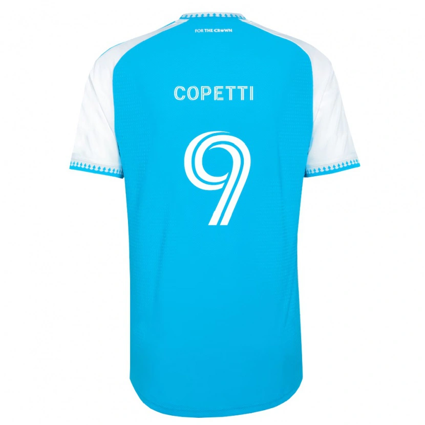 Danxen Dame Enzo Copetti #9 Himmelblå Hvit Svart Hjemmetrøye Drakt Trøye 2026/27 Skjorter T-Skjorte