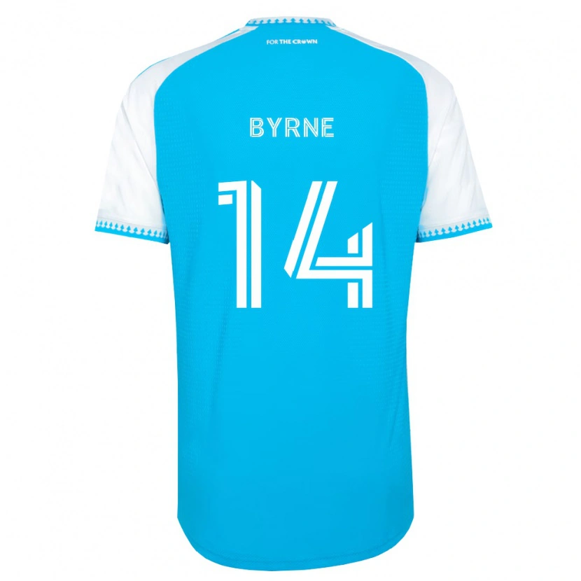 Danxen Dame Nathan Byrne #14 Himmelblå Hvit Svart Hjemmetrøye Drakt Trøye 2026/27 Skjorter T-Skjorte