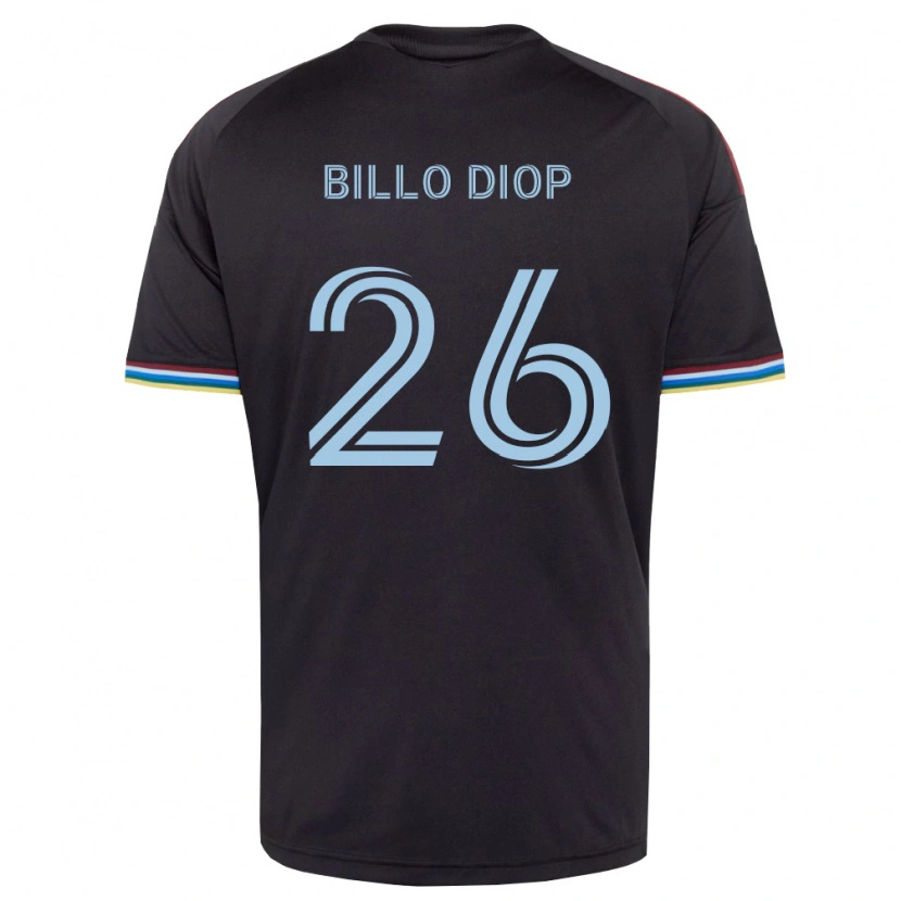 Danxen Dame Mamadou Billo Diop #26 Svart Himmelblå Hjemmetrøye Drakt Trøye 2026/27 Skjorter T-Skjorte