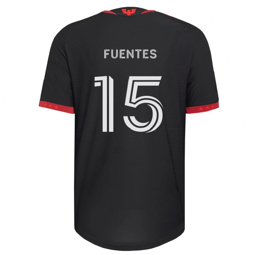 Danxen Dame Gabriel Fuentes #15 Svart Hvit Rød Hjemmetrøye Drakt Trøye 2026/27 Skjorter T-Skjorte