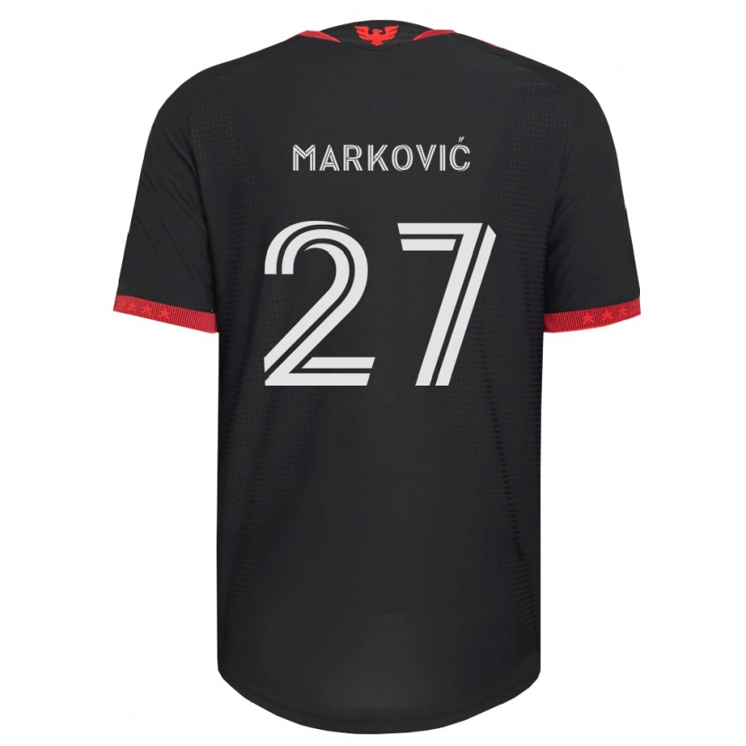 Danxen Dame Nikola Marković #27 Svart Hvit Rød Hjemmetrøye Drakt Trøye 2026/27 Skjorter T-Skjorte