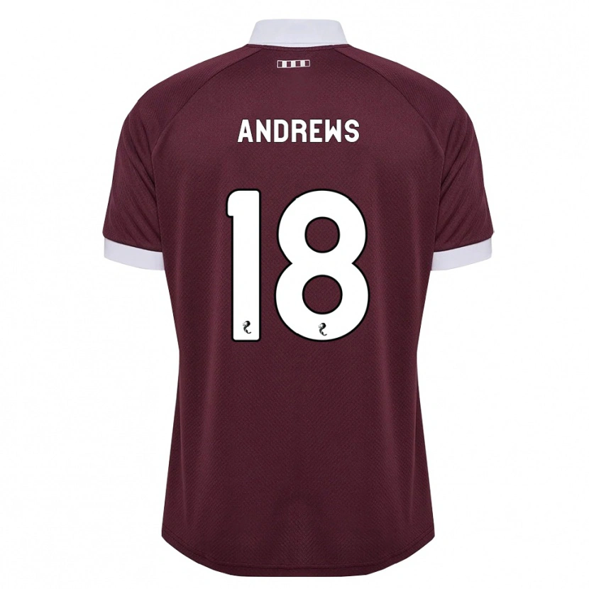 Danxen Dame Joely Andrews #18 Burgunder Hvit Hjemmetrøye Drakt Trøye 2026/27 Skjorter T-Skjorte