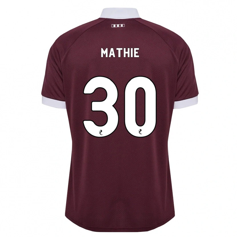 Danxen Dame Jayden Mathie #30 Burgunder Hvit Hjemmetrøye Drakt Trøye 2026/27 Skjorter T-Skjorte