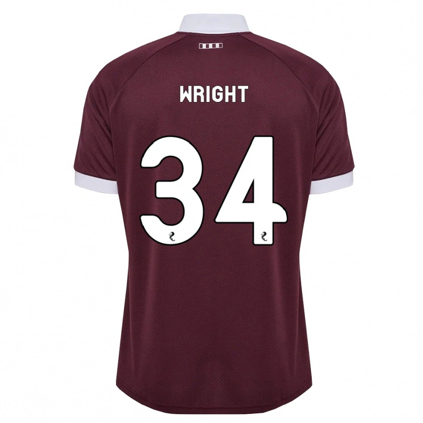 Danxen Dame Kieran Wright #34 Burgunder Hvit Hjemmetrøye Drakt Trøye 2026/27 Skjorter T-Skjorte