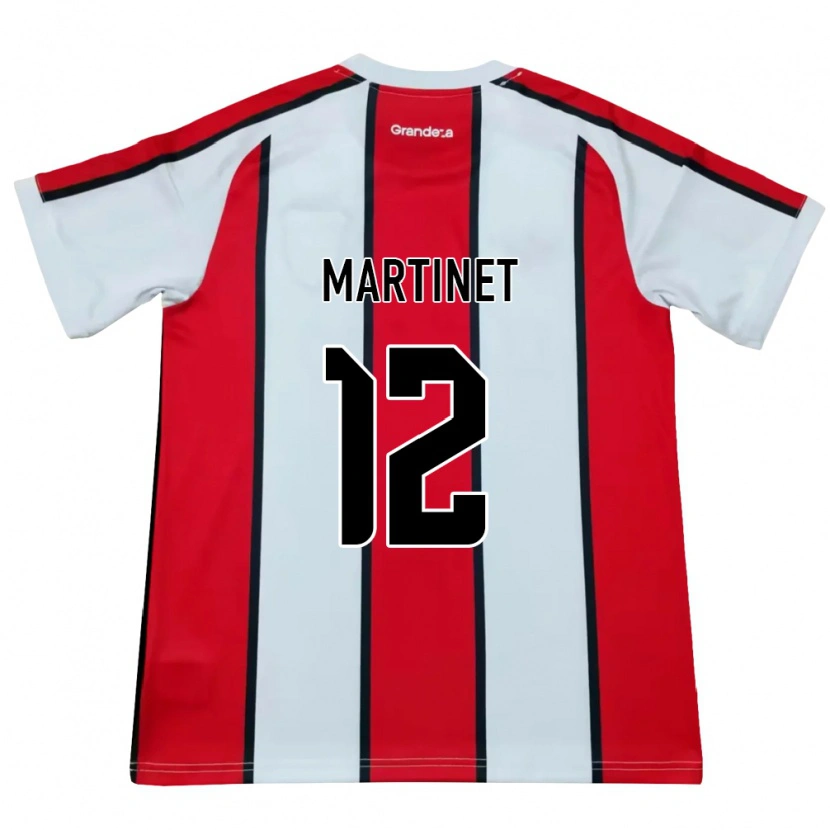 Danxen Dame Jeremías Martinet #12 Hvit Rød Svart Bortetrøye Drakt Trøye 2026/27 Skjorter T-Skjorte