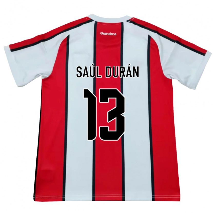 Danxen Dame Saúl Durán #13 Hvit Rød Svart Bortetrøye Drakt Trøye 2026/27 Skjorter T-Skjorte