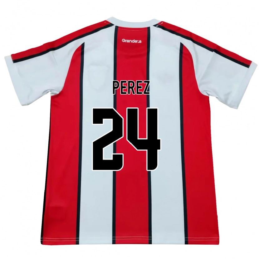 Danxen Dame Enzo Perez #24 Hvit Rød Svart Bortetrøye Drakt Trøye 2026/27 Skjorter T-Skjorte