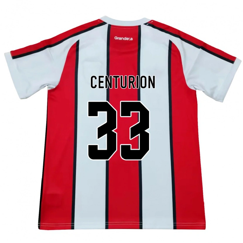 Danxen Dame Ezequiel Centurión #33 Hvit Rød Svart Bortetrøye Drakt Trøye 2026/27 Skjorter T-Skjorte