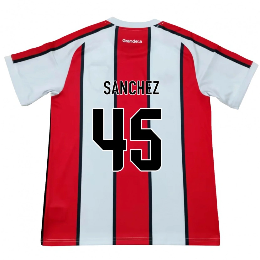 Danxen Dame Sebastián Sánchez #45 Hvit Rød Svart Bortetrøye Drakt Trøye 2026/27 Skjorter T-Skjorte