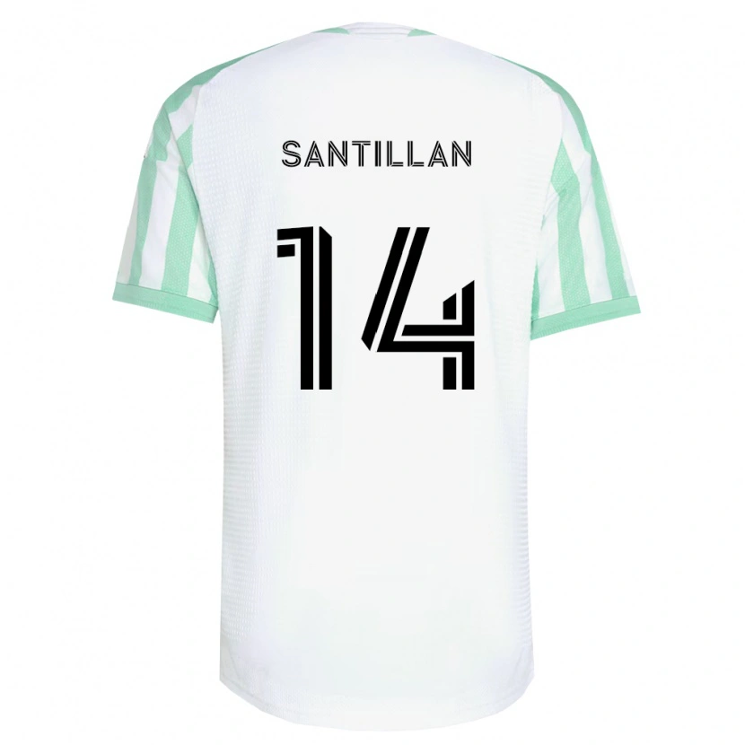 Danxen Dame Jonathan Santillan #14 Lysegrønn Svart Hvit Bortetrøye Drakt Trøye 2026/27 Skjorter T-Skjorte