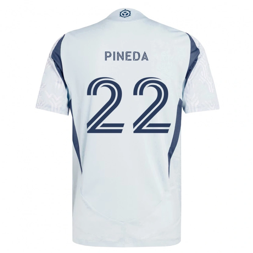 Danxen Dame Mauricio Pineda #22 Blå Grå Hvit Bortetrøye Drakt Trøye 2026/27 Skjorter T-Skjorte