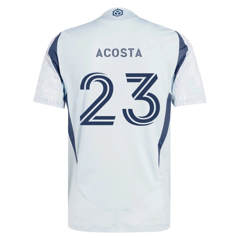 Danxen Dame Kellyn Acosta #23 Blå Grå Hvit Bortetrøye Drakt Trøye 2026/27 Skjorter T-Skjorte