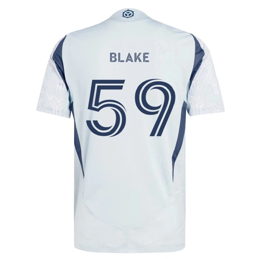 Danxen Dame Romain Blake #59 Blå Grå Hvit Bortetrøye Drakt Trøye 2026/27 Skjorter T-Skjorte