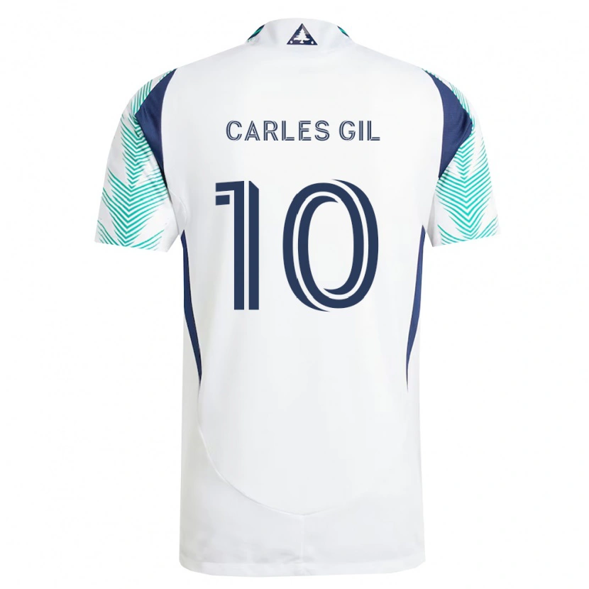 Danxen Dame Carles Gil #10 Hvit Marineblå Lysegrønn Bortetrøye Drakt Trøye 2026/27 Skjorter T-Skjorte