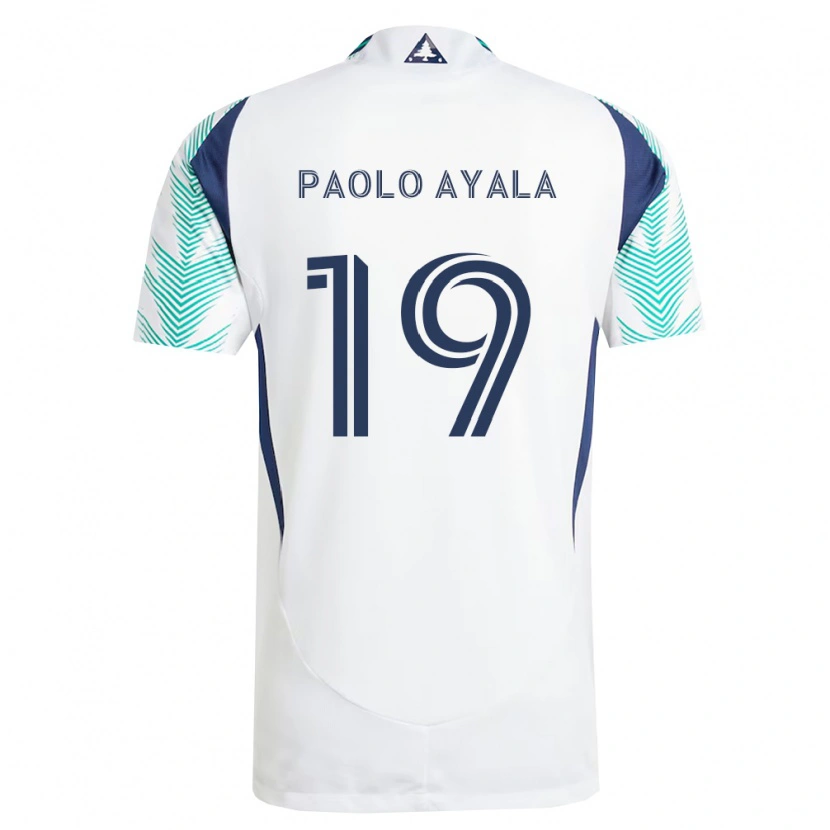 Danxen Dame Paolo Ayala #19 Hvit Marineblå Lysegrønn Bortetrøye Drakt Trøye 2026/27 Skjorter T-Skjorte