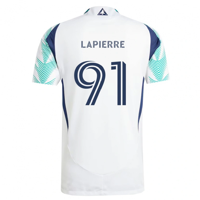 Danxen Dame Zach Lapierre #91 Hvit Marineblå Lysegrønn Bortetrøye Drakt Trøye 2026/27 Skjorter T-Skjorte