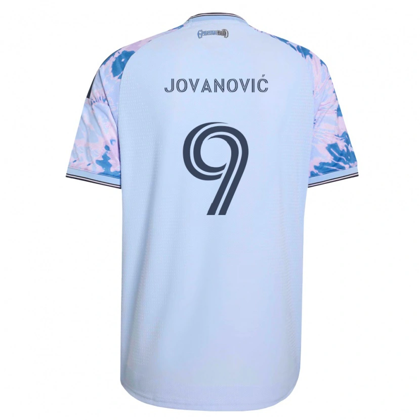 Danxen Dame Luka Jovanović #9 Kongelig Blå Hvit Svart Bortetrøye Drakt Trøye 2026/27 Skjorter T-Skjorte