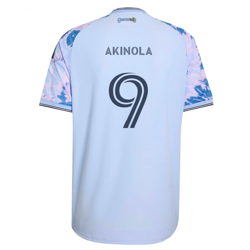 Danxen Dame Ayo Akinola #9 Kongelig Blå Hvit Svart Bortetrøye Drakt Trøye 2026/27 Skjorter T-Skjorte