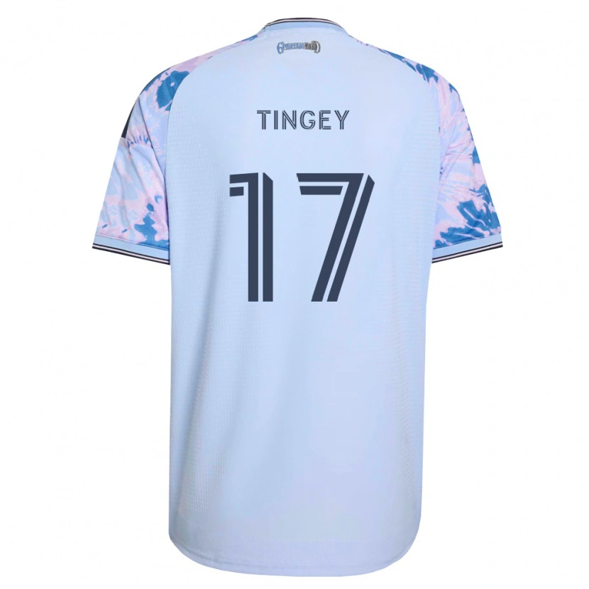 Danxen Dame Keegan Tingey #17 Kongelig Blå Hvit Svart Bortetrøye Drakt Trøye 2026/27 Skjorter T-Skjorte
