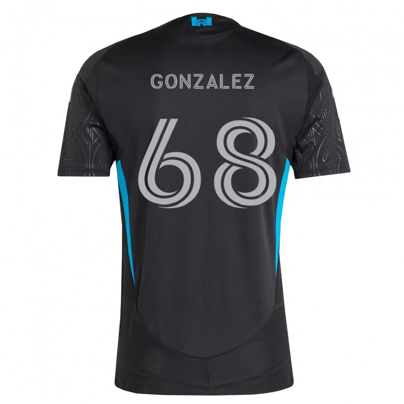 Danxen Dame Carlos Gonzalez #68 Svart Hvit Himmelblå Bortetrøye Drakt Trøye 2026/27 Skjorter T-Skjorte