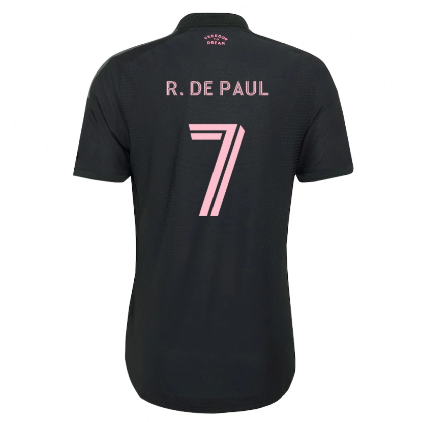 Danxen Dame Rodrigo De Paul #7 Rosa Svart Hvit Bortetrøye Drakt Trøye 2026/27 Skjorter T-Skjorte