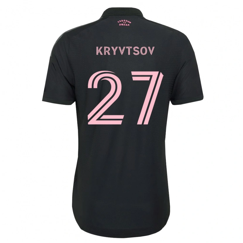 Danxen Dame Sergiy Kryvtsov #27 Rosa Svart Hvit Bortetrøye Drakt Trøye 2026/27 Skjorter T-Skjorte