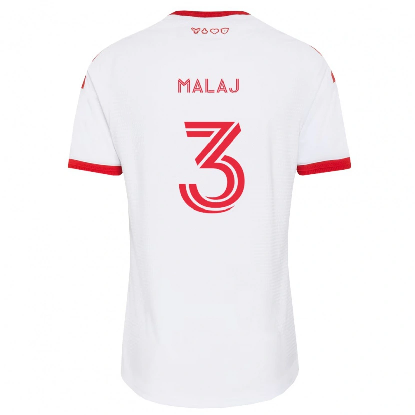 Danxen Dame Albert Malaj #3 Hvit Rød Svart Bortetrøye Drakt Trøye 2026/27 Skjorter T-Skjorte