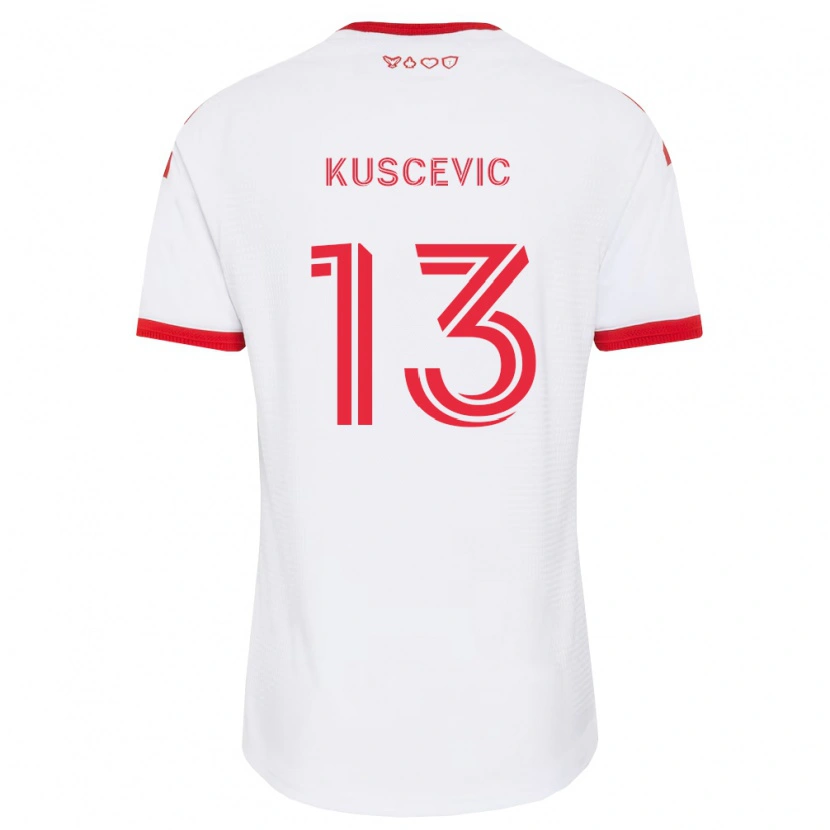 Danxen Dame Benjamín Kuscevic #13 Hvit Rød Svart Bortetrøye Drakt Trøye 2026/27 Skjorter T-Skjorte