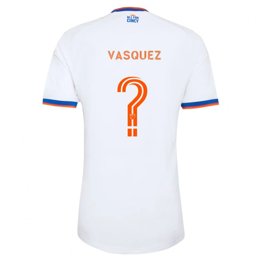Danxen Dame Bryan Vásquez #0 Hvit Marineblå Oransje Bortetrøye Drakt Trøye 2026/27 Skjorter T-Skjorte