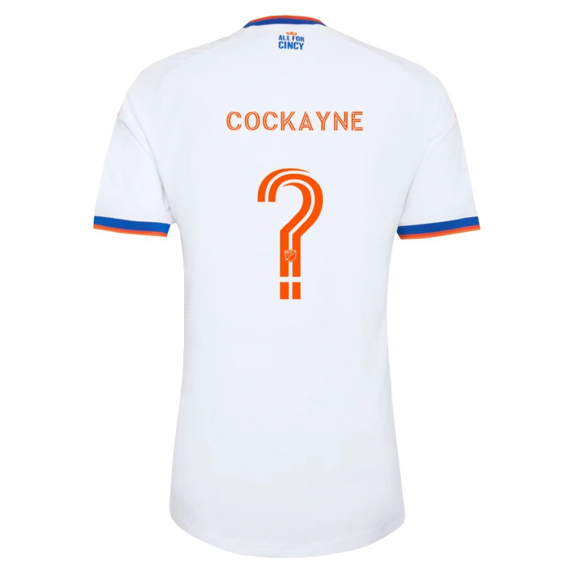Danxen Dame Conner Cockayne #0 Hvit Marineblå Oransje Bortetrøye Drakt Trøye 2026/27 Skjorter T-Skjorte