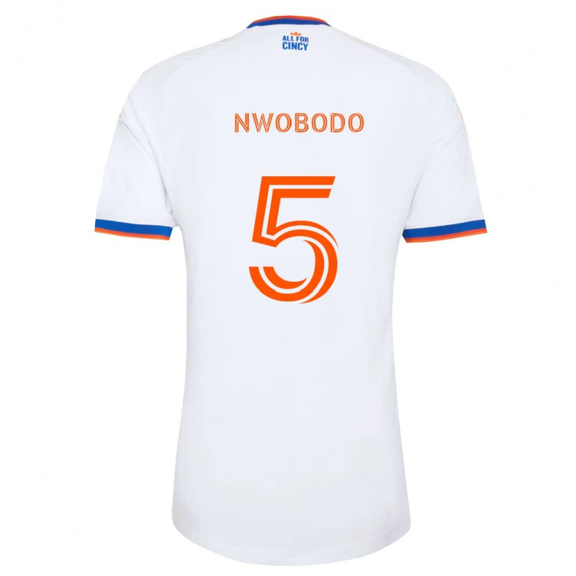 Danxen Dame Obinna Nwobodo #5 Hvit Marineblå Oransje Bortetrøye Drakt Trøye 2026/27 Skjorter T-Skjorte