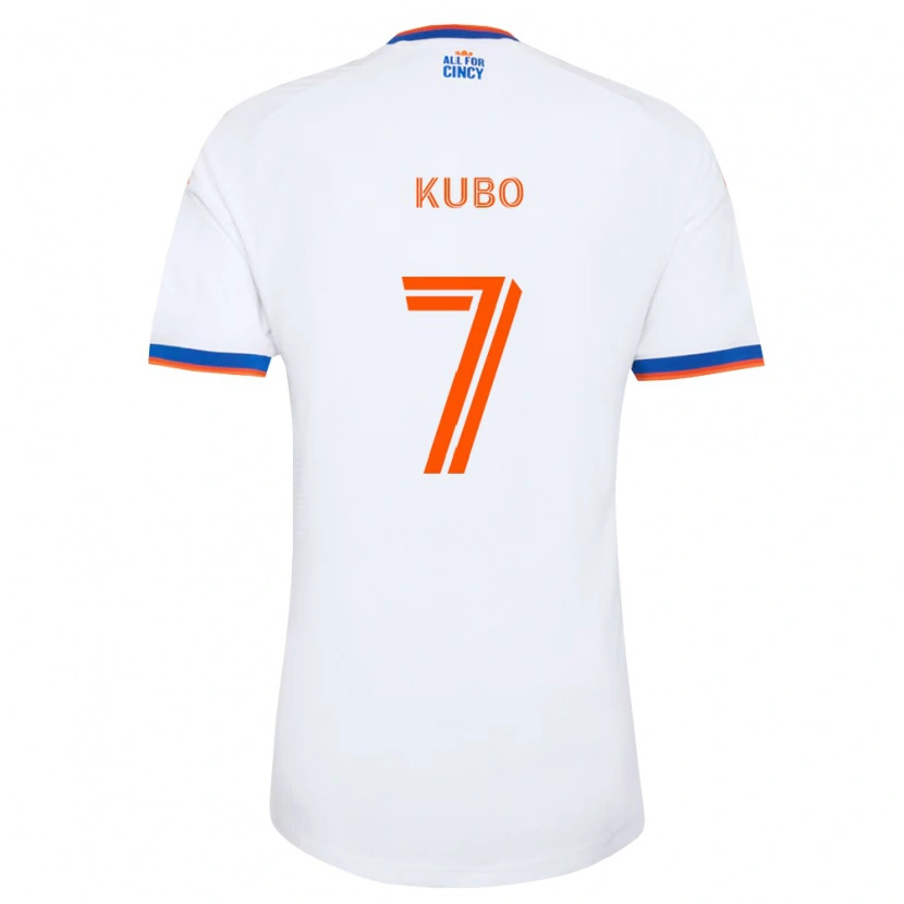 Danxen Dame Yuya Kubo #7 Hvit Marineblå Oransje Bortetrøye Drakt Trøye 2026/27 Skjorter T-Skjorte
