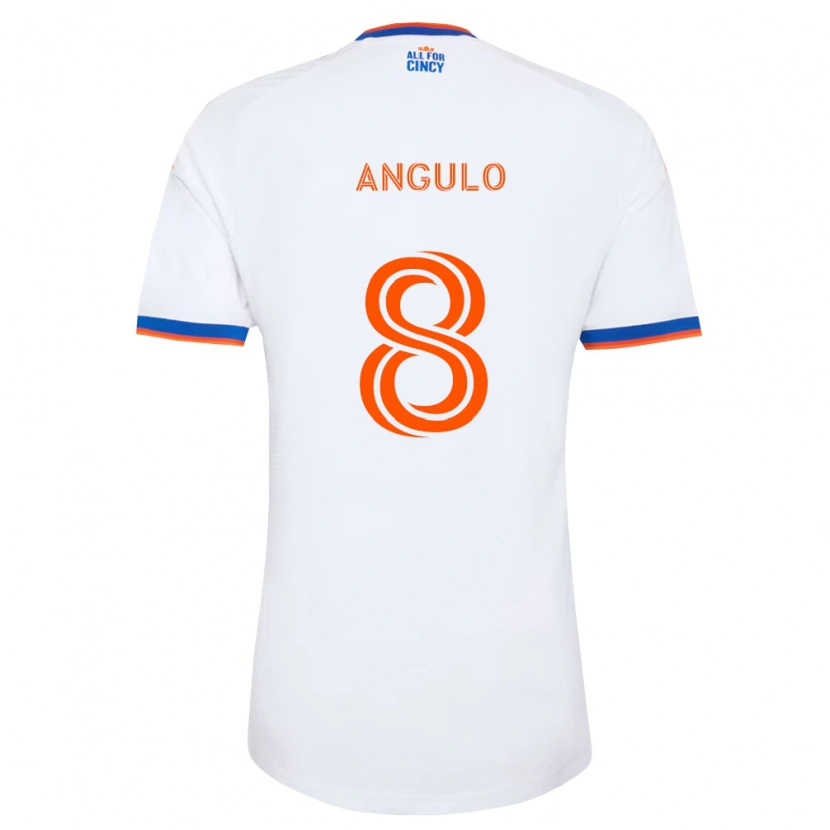 Danxen Dame Marco Angulo #8 Hvit Marineblå Oransje Bortetrøye Drakt Trøye 2026/27 Skjorter T-Skjorte