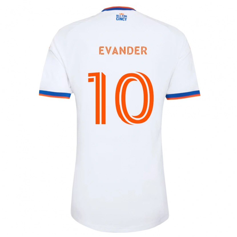 Danxen Dame Evander Da Silva Ferreira #10 Hvit Marineblå Oransje Bortetrøye Drakt Trøye 2026/27 Skjorter T-Skjorte